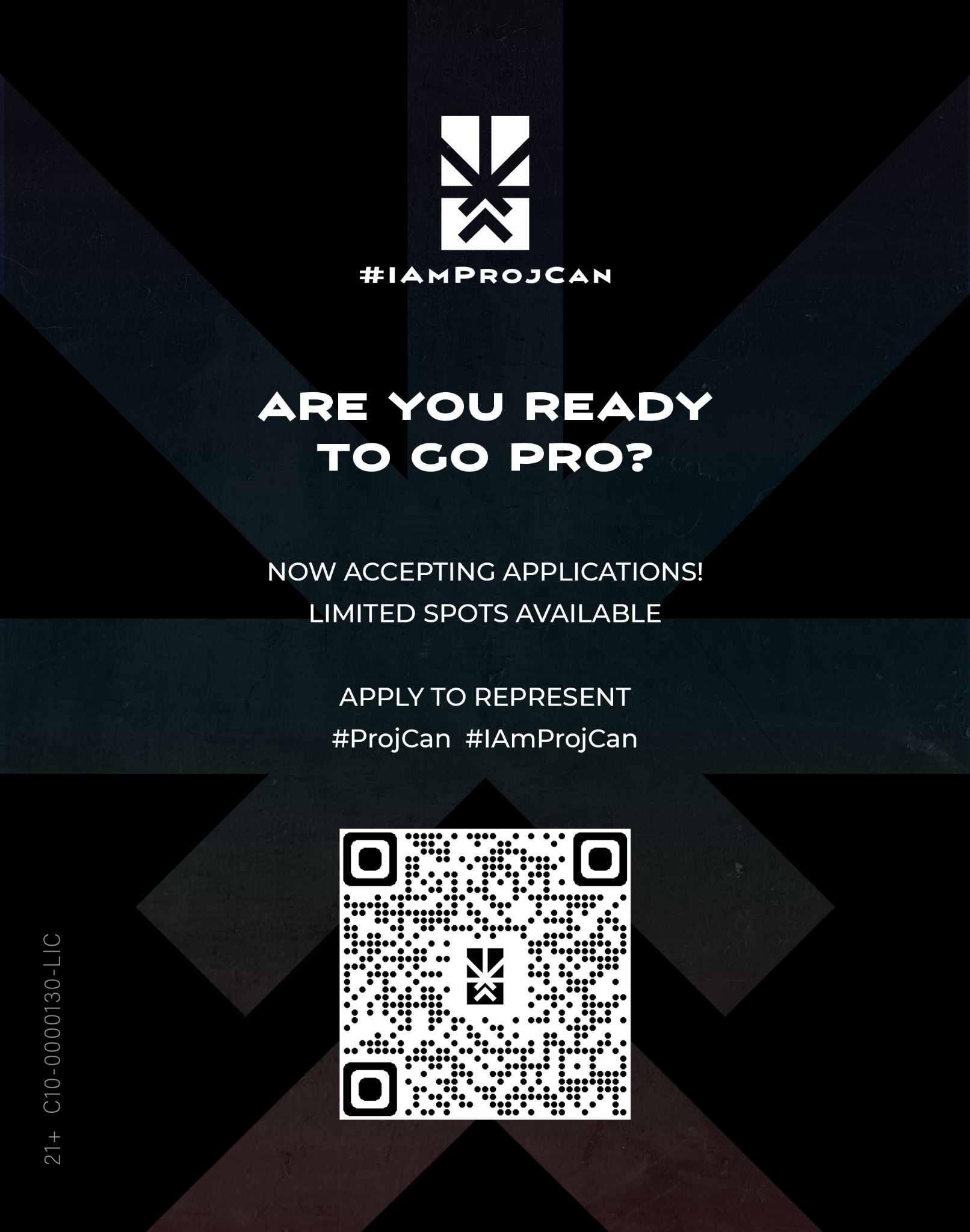I’m ProjCan recruitment postcard asking Are You Ready to Go Pro and presenting a QR code to apply for the limited participant program.