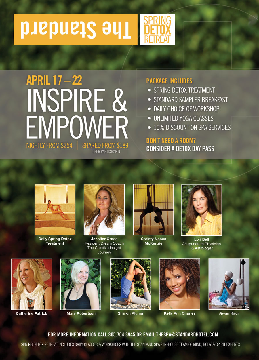 The Standard Hotel & Spa Miami Beach Spring Detox Retreat promotional artwork.