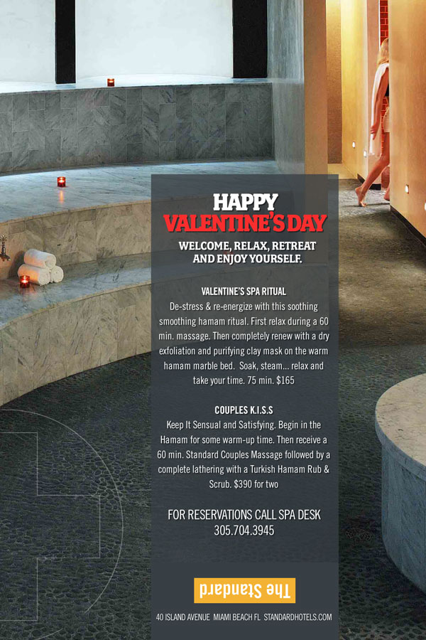 The Standard Hotel & Spa Miami Beach postcard reverse with branded guest information.