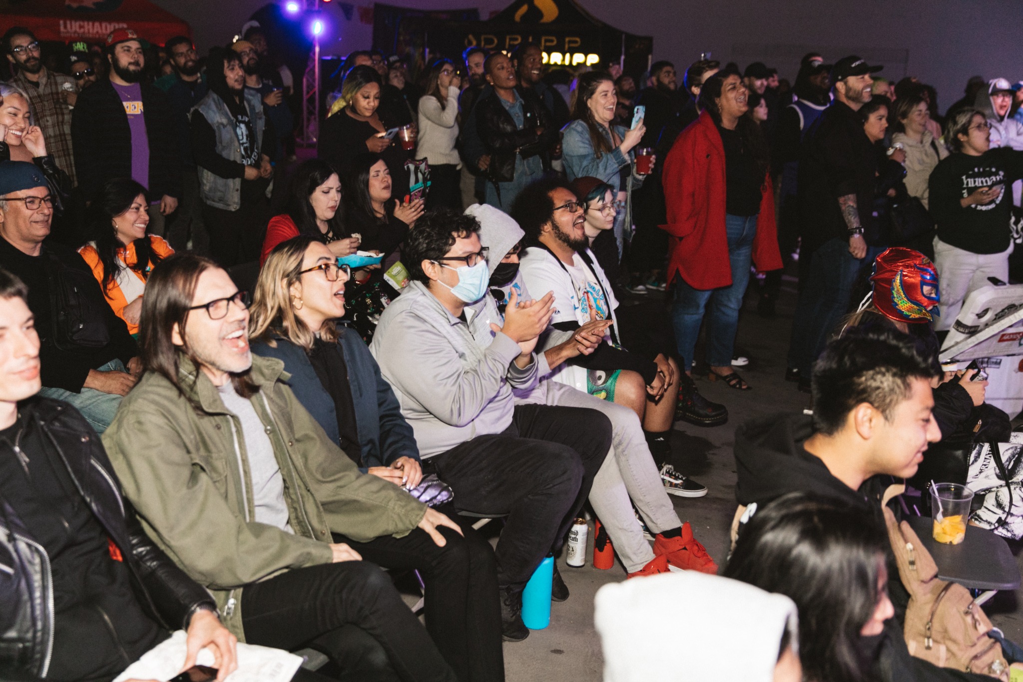 Masked luchador in the Mota Mania ring. Photo: Hazy.