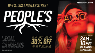 People’s DTLA 1280 by 720 digital display creative with location, parking and first-purchase offer information.